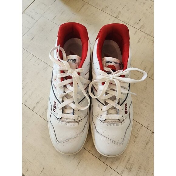 New Balance 550 Team Red Navy Mens Size 9.5 - Picture 8 of 9